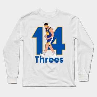 Klay Thompson 14 Three's Celebration - Golden State Warriors Long Sleeve T-Shirt